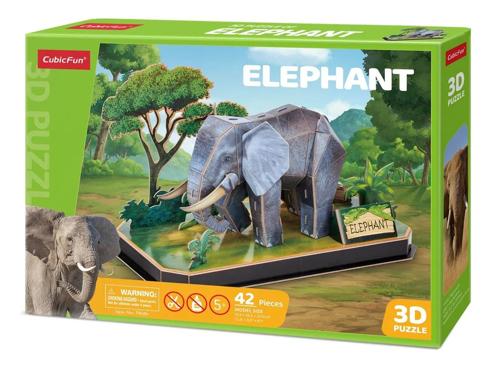 Puzzle 3D CubicFun Elefant, 42 el. foto