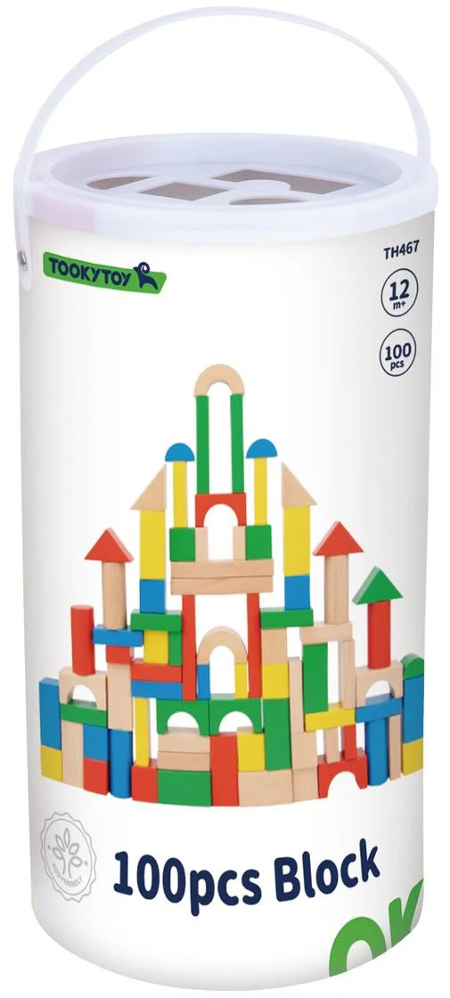 image for Constructor din lemn Tooky Toy, 100 buc. foto
