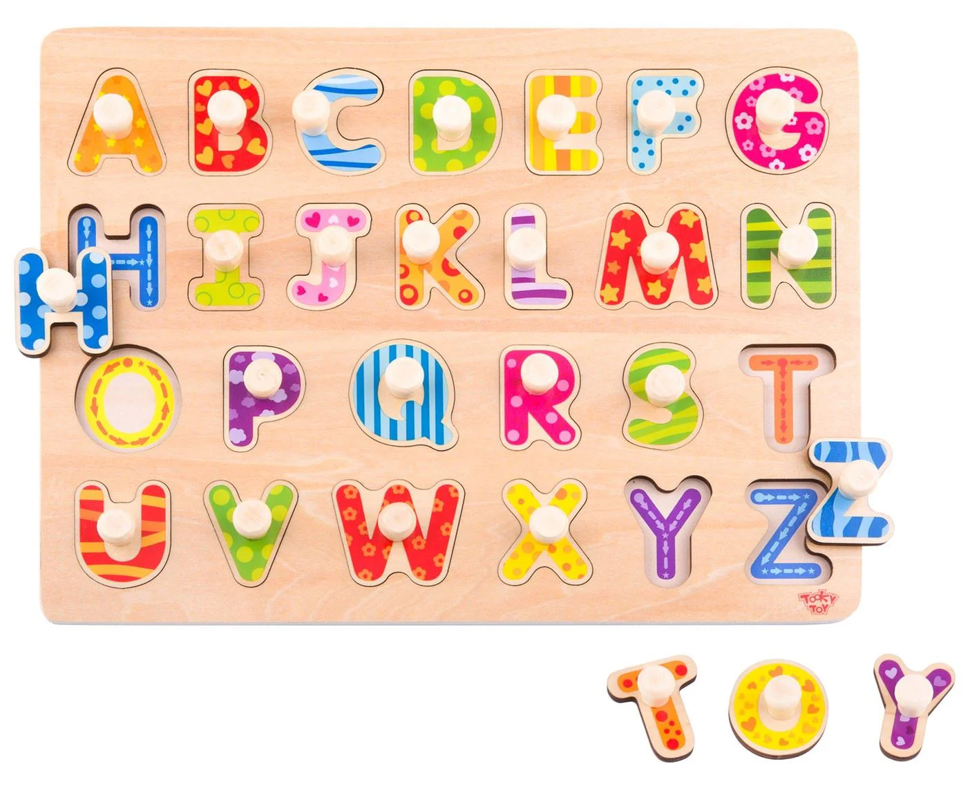 image for Деревянный пазл Tooky Toy Алфавит foto