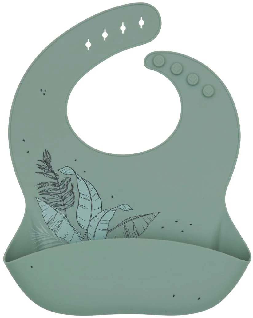 image for Baveta din silicon KikkaBoo Platinum Flora Sage foto