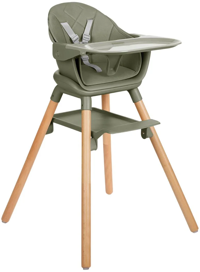 image for Scaun de masa 6 in 1 KikkaBoo Woody Army Green foto
