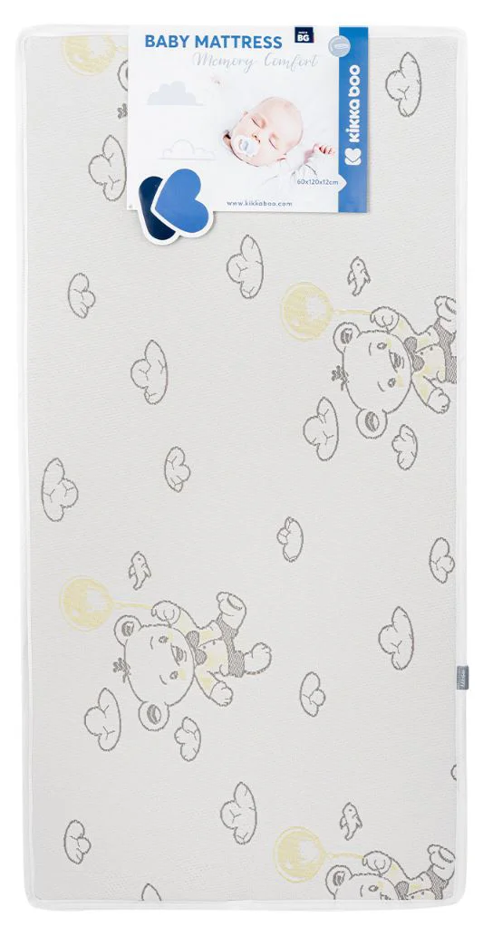 image for Saltea pentru patut KikkaBoo Memory Comfort Bear Grey, 120x60x12 cm foto