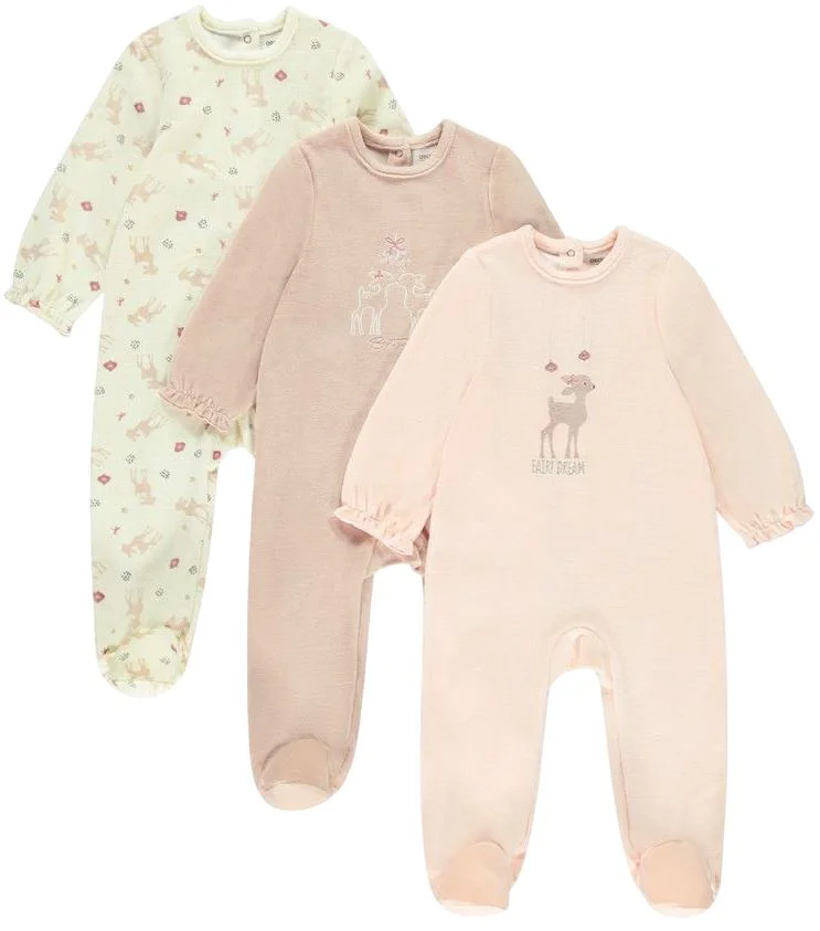 image for Orchestra Set 3 pijamale din velvet Pink foto