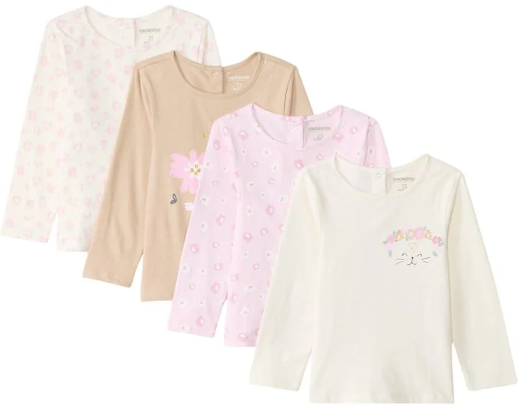 image for Orchestra Set 4 bluze cu maneca lunga Multicolor Pink foto
