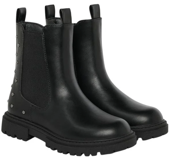 image for Saxo Blues Botine cu efect de piele cu nituri Black foto