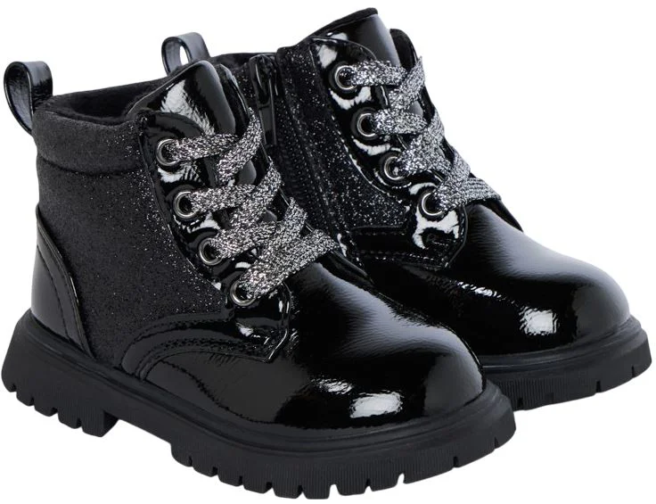 image for Saxo Blues Botine lacuite cu paiete Black foto