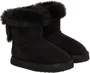 Saxo Blues Botine cu efect de piele intoarsa cu blanita Faux Black foto