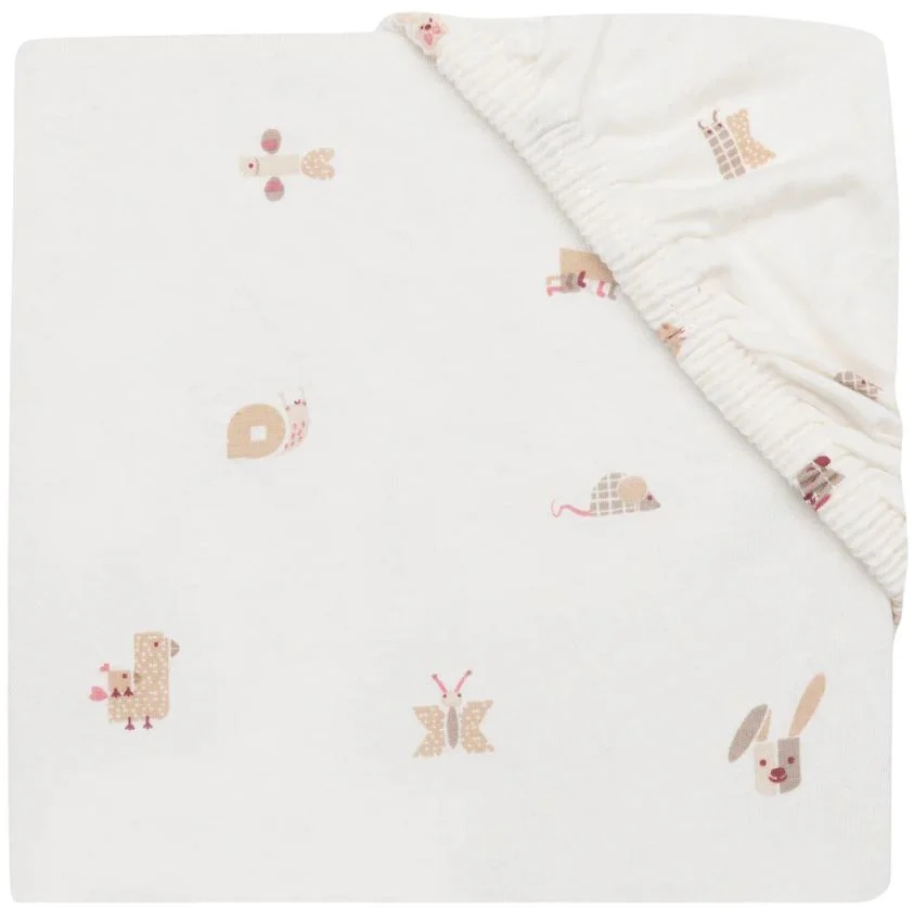 Cearsaf cu elastic Jollein Jersey Animal Friends, 120x60 cm foto