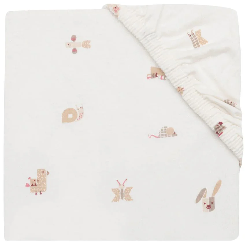 Cearsaf cu elastic Jollein Jersey Animal Friends, 40/50x80/90 cm foto