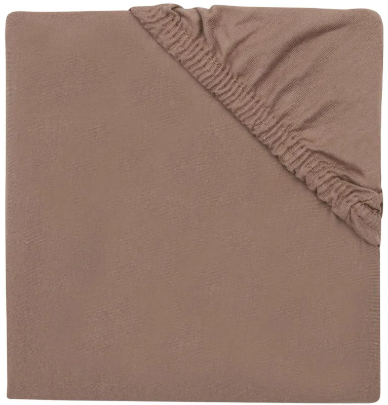 image for Простыня на резинке Jollein Jersey Milky Coffee, 120x60 см foto