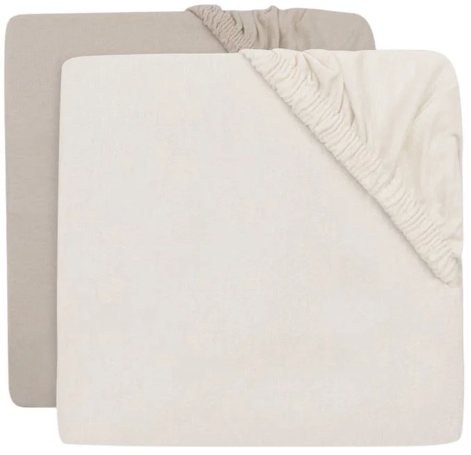 Простыни на резинке Jollein Jersey Oatmeal/Sand, 40/50x80/90 см, 2 шт. foto