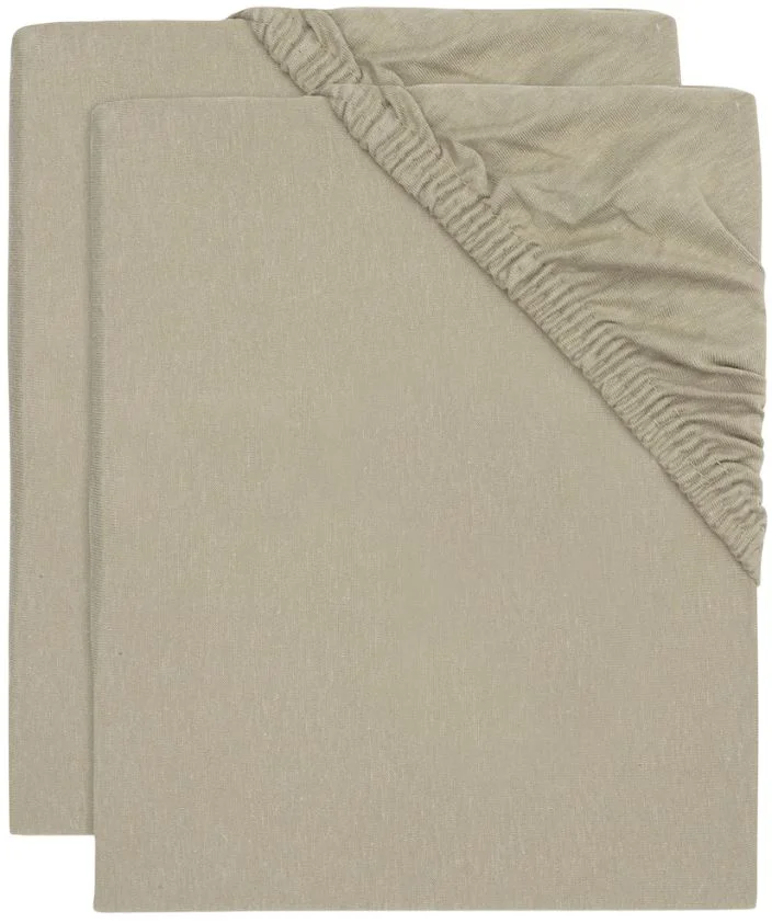 image for Простыни на резинке Jollein Jersey Olive Green, 120x60 см, 2 шт. foto