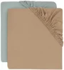 Cearsaf cu elastic Jollein Jersey Sea Green/Biscuit, 120x60 cm, 2 buc. foto