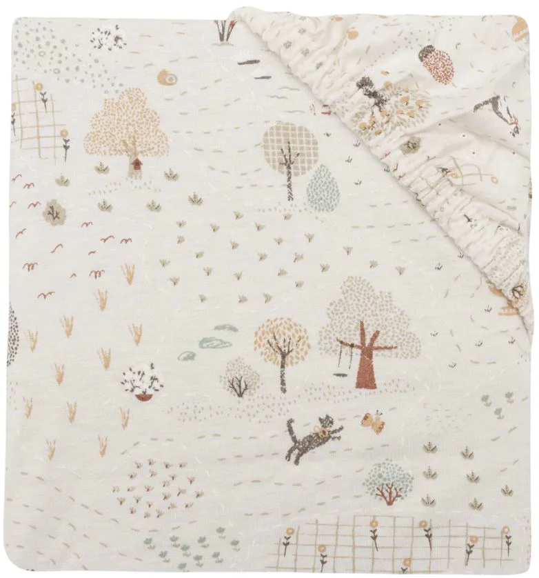 Cearsaf cu elastic Jollein Jersey Tiny Park, 120x60 cm foto