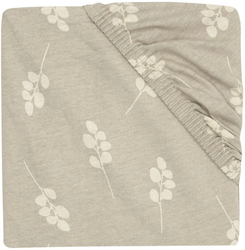 Cearsaf cu elastic Jollein Jersey Twig Olive Green, 120x60 cm foto