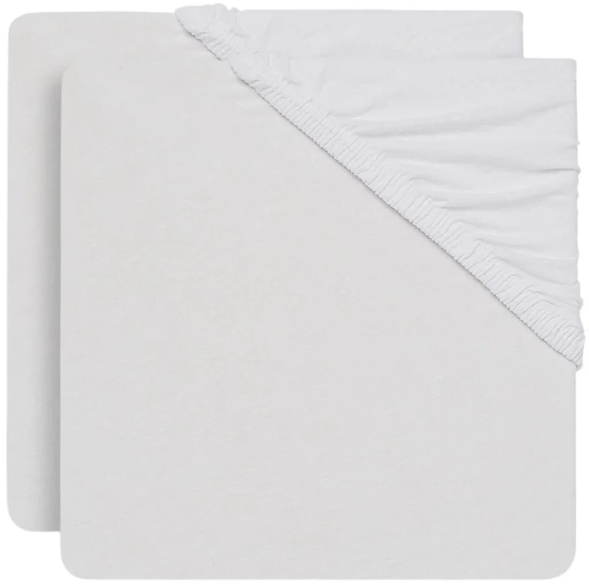 Простыни на резинке Jollein Jersey White, 40/50x80/90 см, 2 шт. foto