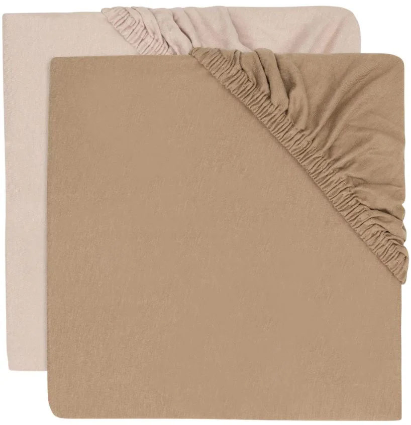 Cearsaf cu elastic Jollein Jersey Wild Rose/Biscuit, 120x60 cm, 2 buc. foto