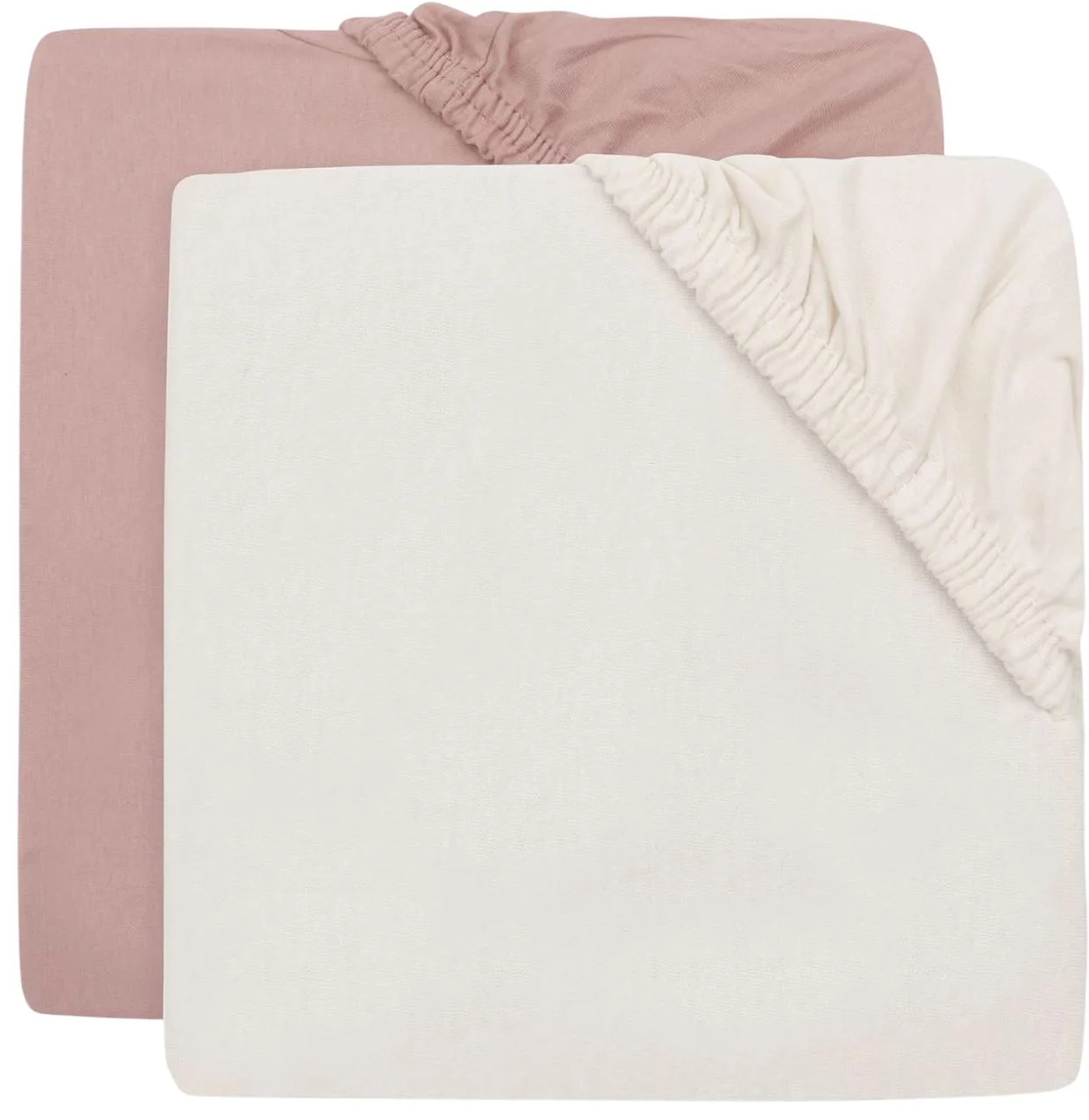 Cearsaf cu elastic Jollein Jersey Wild Rose/Ivory, 120x60 cm, 2 buc. foto
