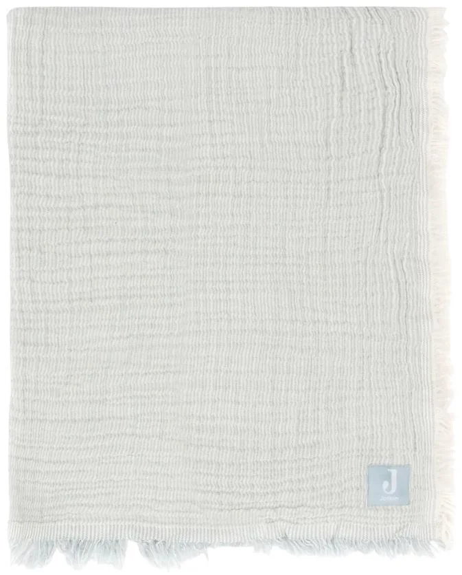 image for Paturica din muselina Jollein Fringe Stripe Sea Green GOTS, 75x100 cm foto