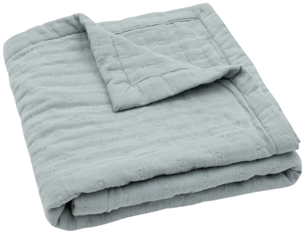 image for Плед муслиновый Jollein Jacquard Sea Green, 75x100 см foto