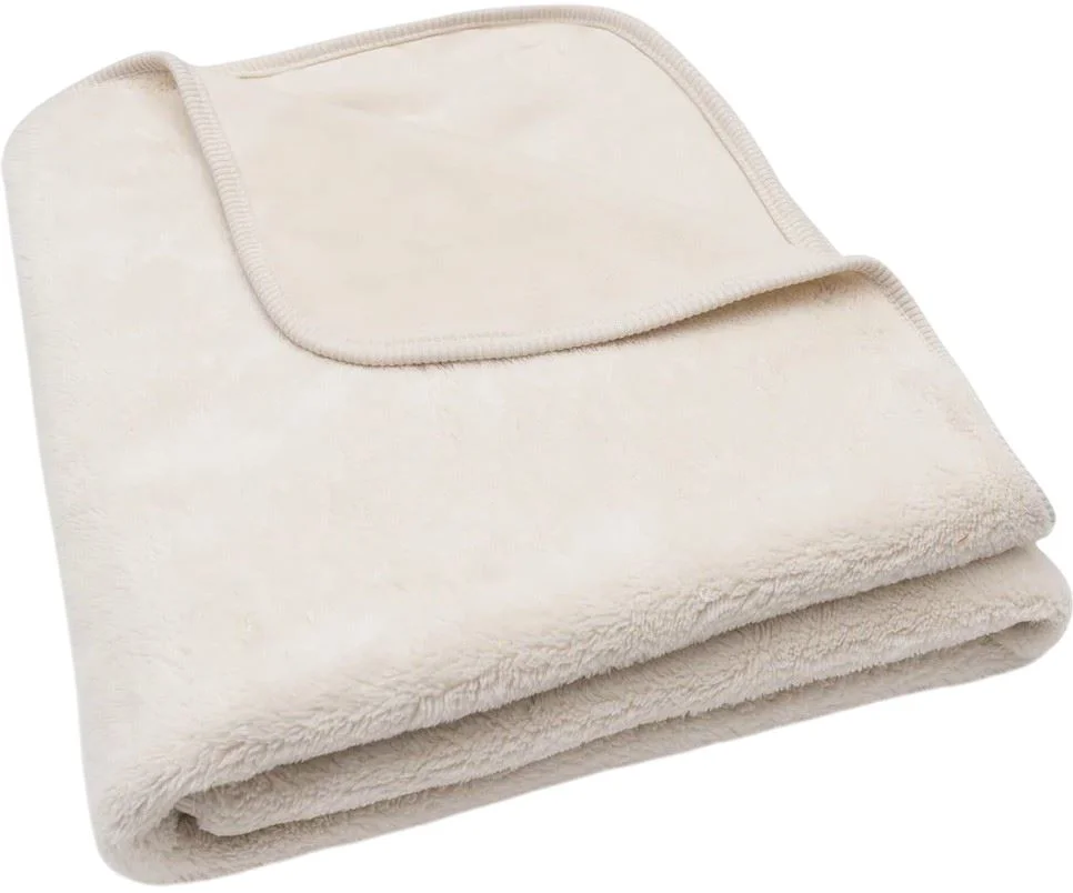 image for Плед Jollein Basic Jersey/Sherpa Oatmeal, 100x150 см foto