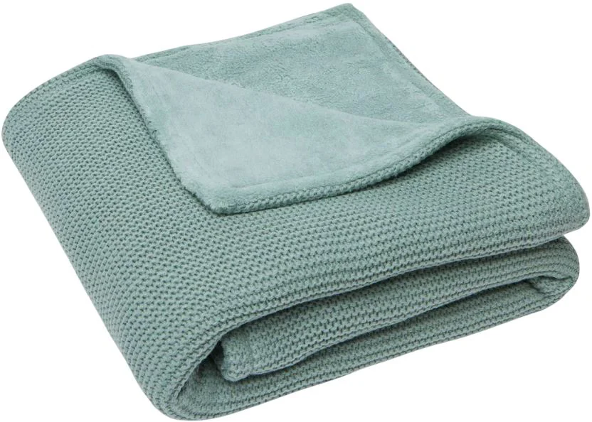 image for Paturica Jollein Basic Knit Forest Green/Fleece, 75x100 cm foto