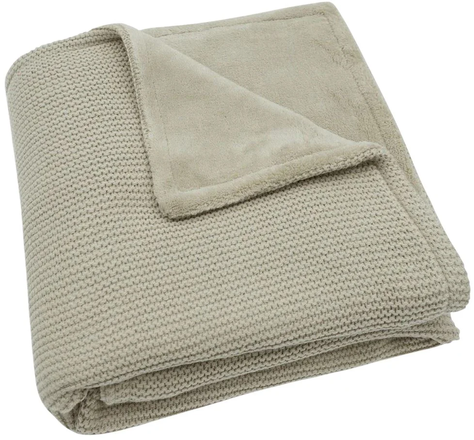 Paturica Jollein Basic Knit Olive Green/Fleece, 75x100 cm foto