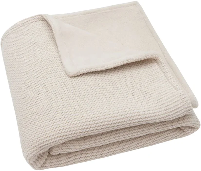 image for Плед Jollein Basic Knit Oatmeal/Velvet, 100x150 см foto