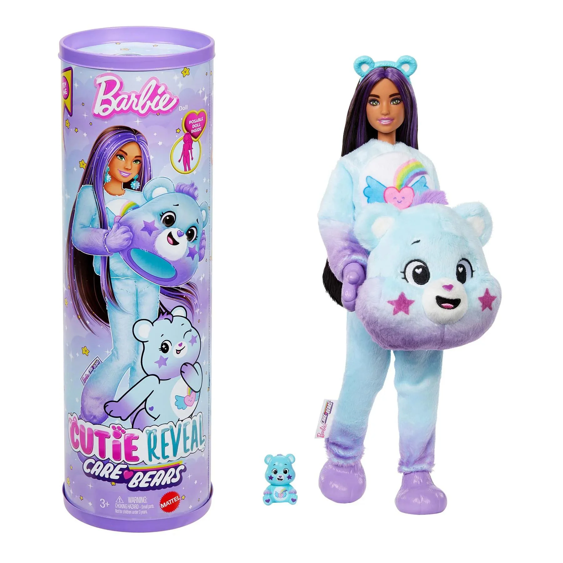 Papusa Barbie Cutie Reveal in costum de plus de ursulet foto