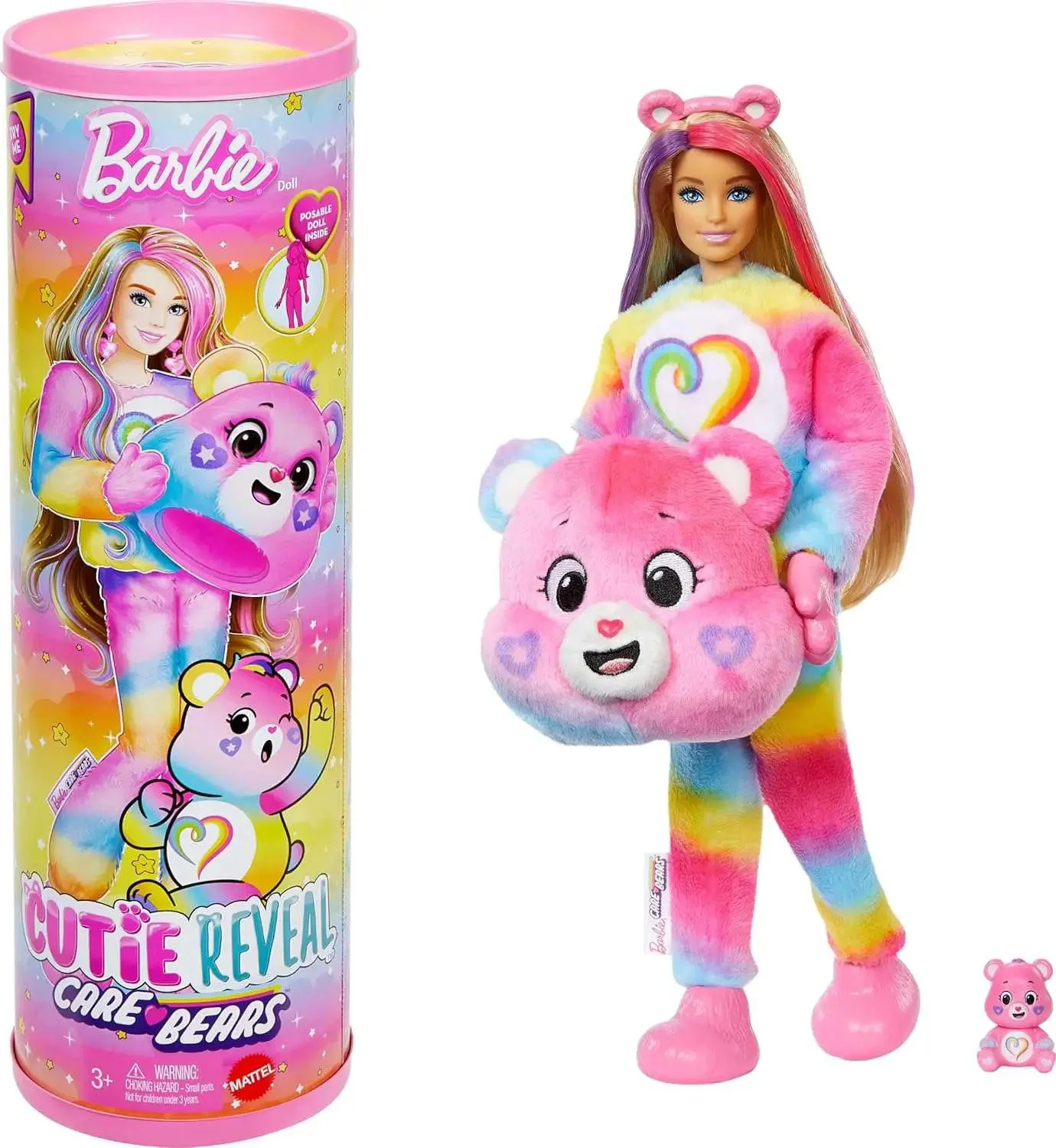 Papusa Barbie Cutie Reveal in costum de plus de ursulet foto