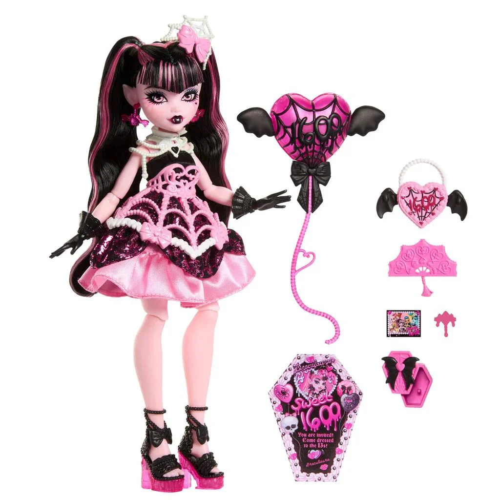 image for Игровой набор Monster High "Scary Sweet Birthday", Дракулаура с аксессуарами foto
