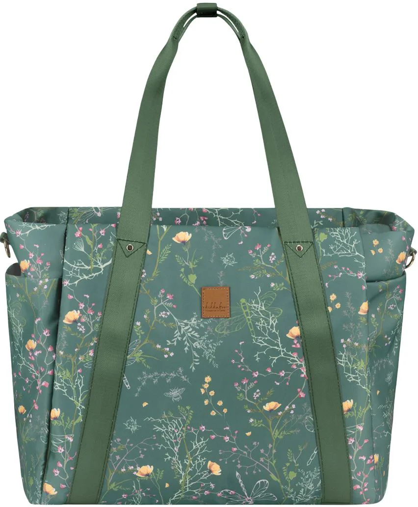image for Geanta pentru mame KikkaBoo Florence Secret Garden Green foto