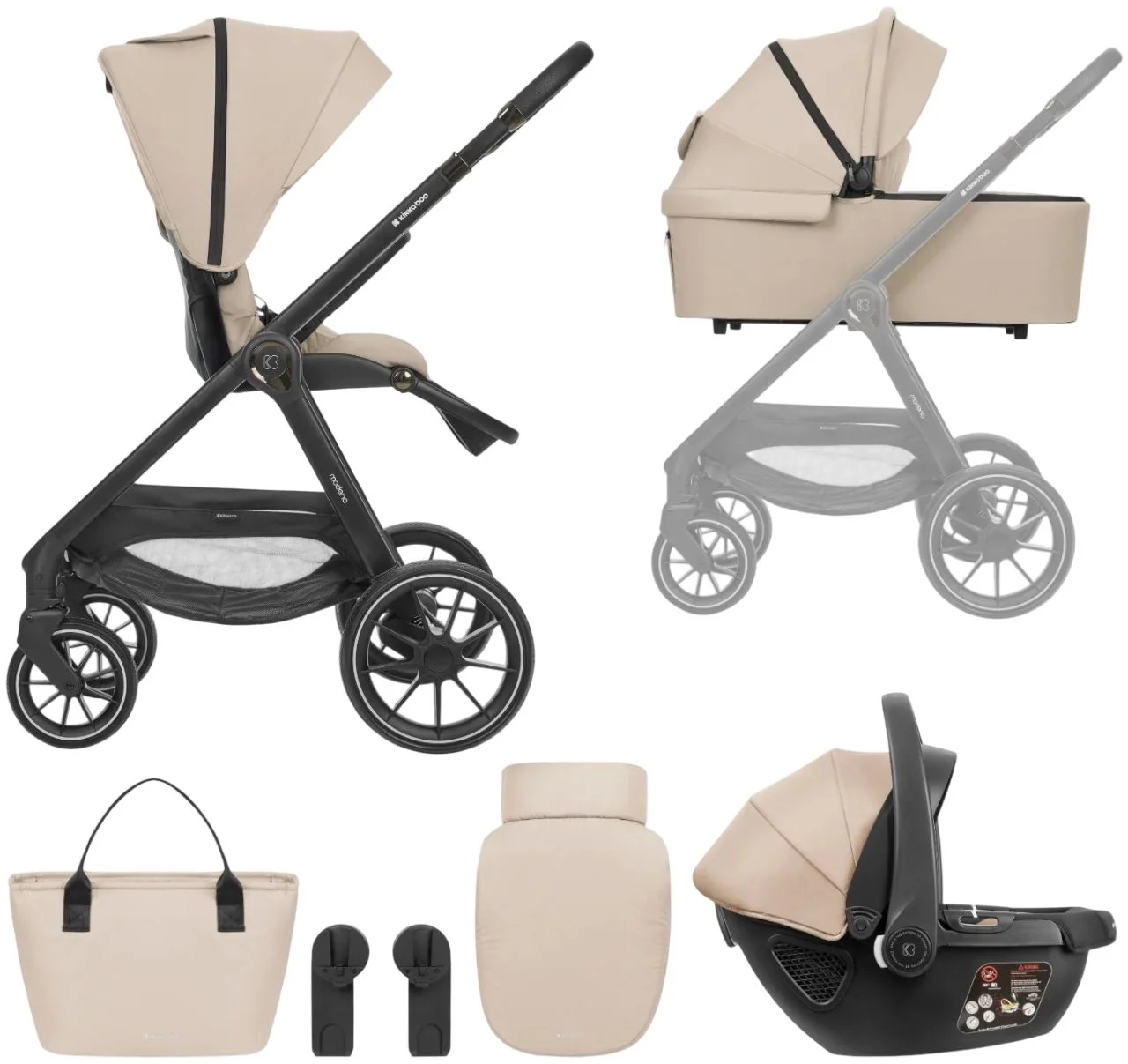image for Carucior 3 in 1 KikkaBoo Modena Beige foto