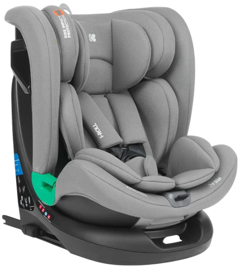 image for Scaun auto rotativ cu isofix KikkaBoo i-Roll Light Grey, 40-150 cm foto