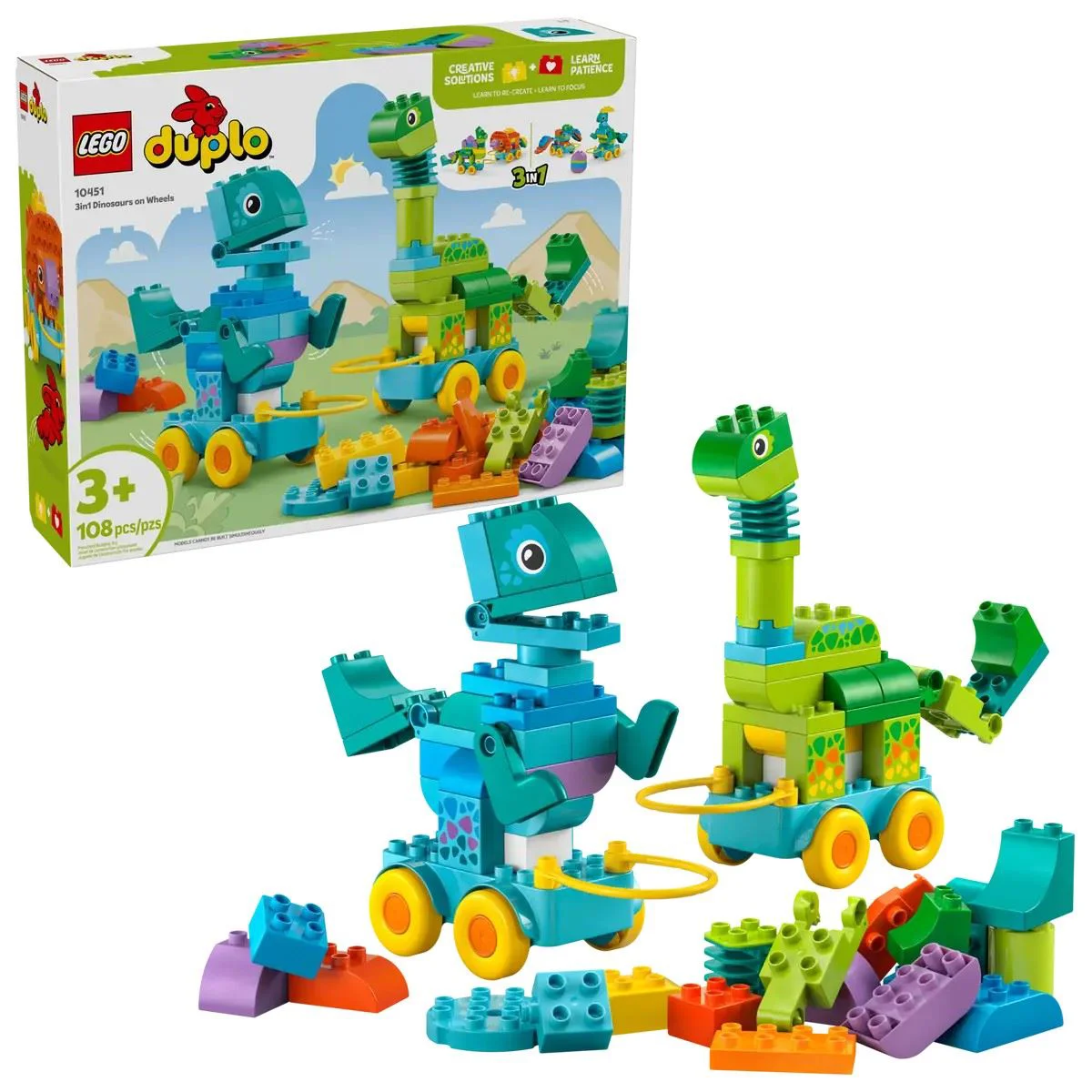 LEGO Duplo - 3 в 1: Динозавры на колёсах, 108 эл. foto