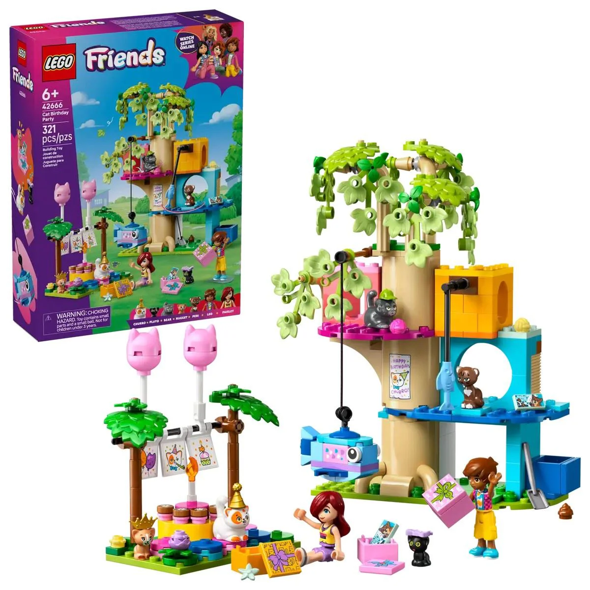 image for LEGO Friends - День рождения кошки Чурро и домик на дереве, 321 эл. foto