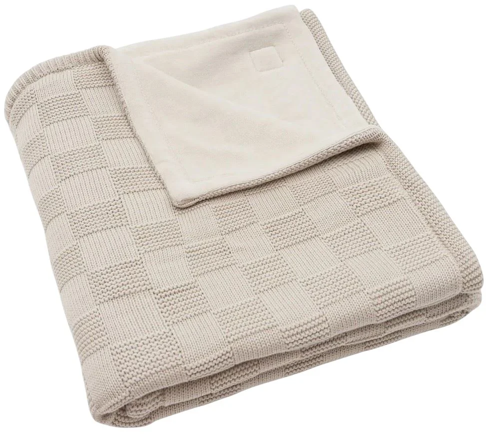 image for Плед Jollein Box Knit Warm Sand/Velvet GOTS, 100x150 см foto