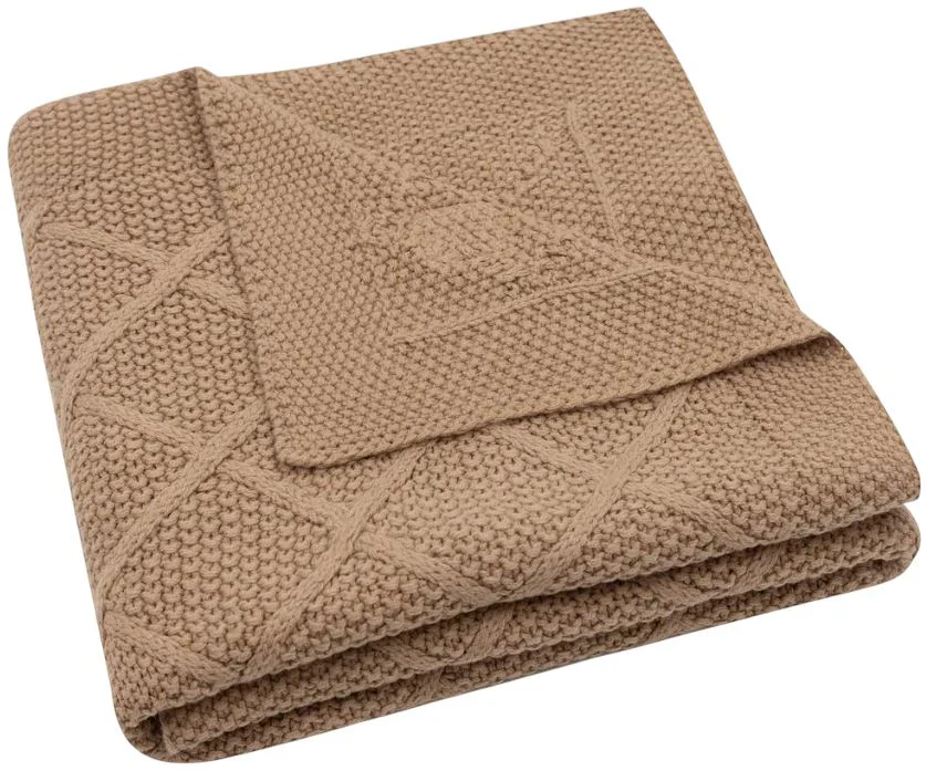 image for Плед Jollein Check Knit Biscuit, 75x100 см foto