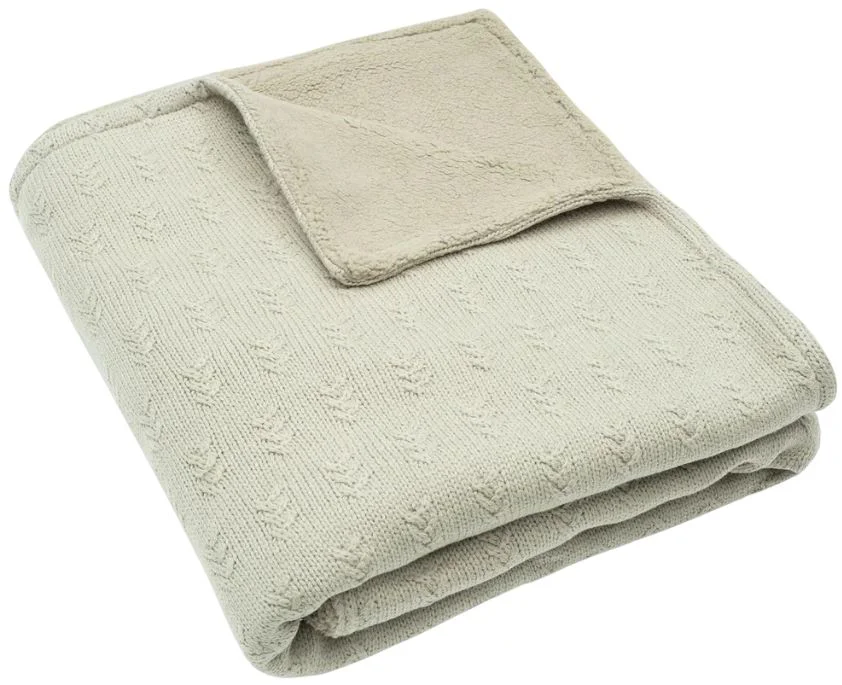 image for Плед Jollein Grain Knit Olive Green/Velvet, 100x150 см foto