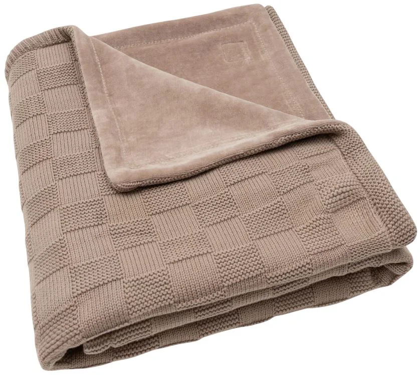 image for Плед Jollein Box Knit Milky Coffee/Velvet GOTS, 100x150 см foto