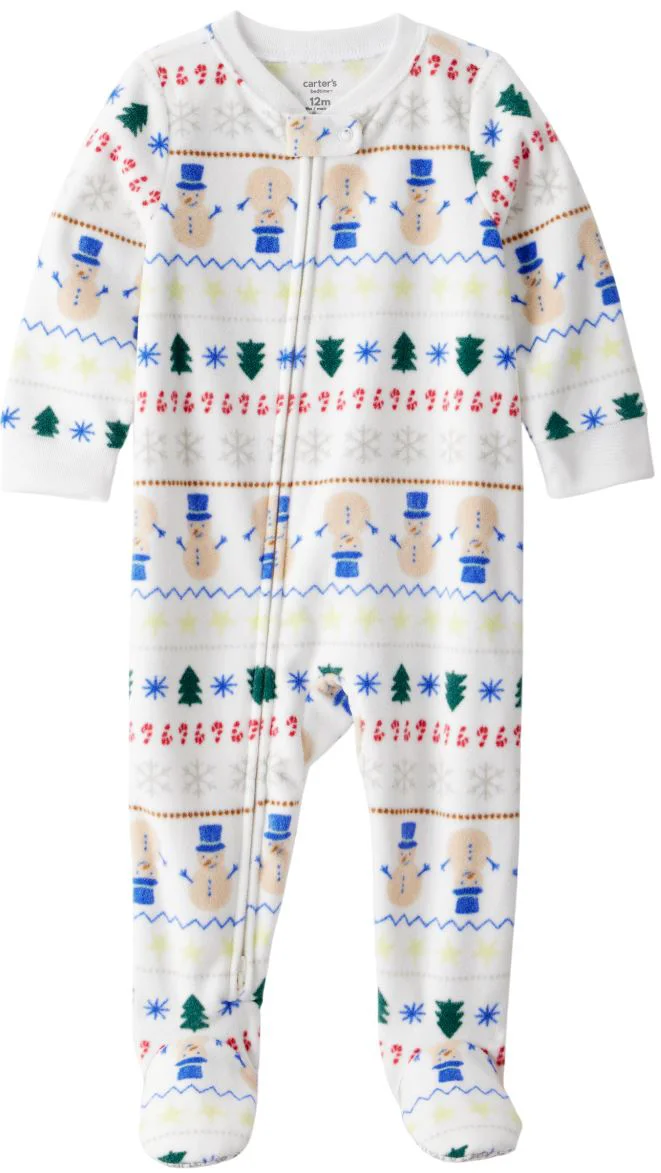 Carter's Pijama din fleece Christmas Ivory Fair Isle foto