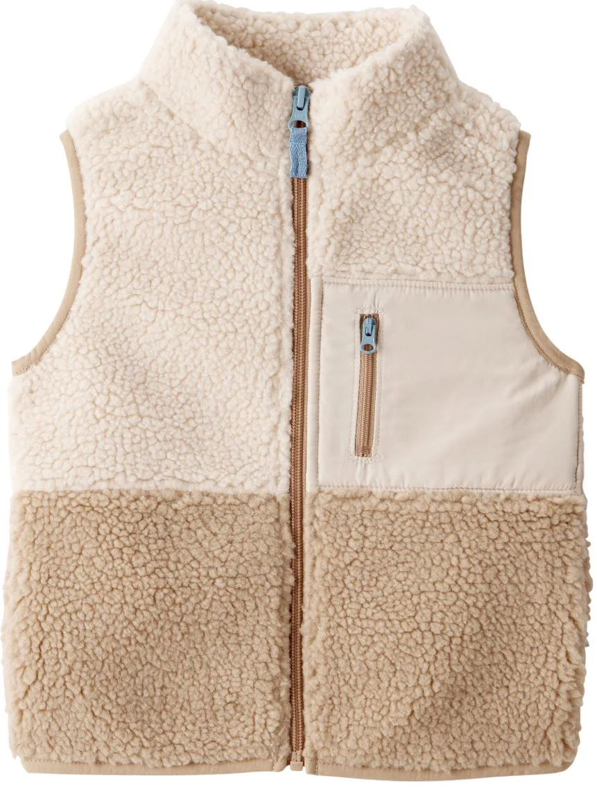 image for Carter's Vesta fara maneci Sherpa Tan Colorblock foto