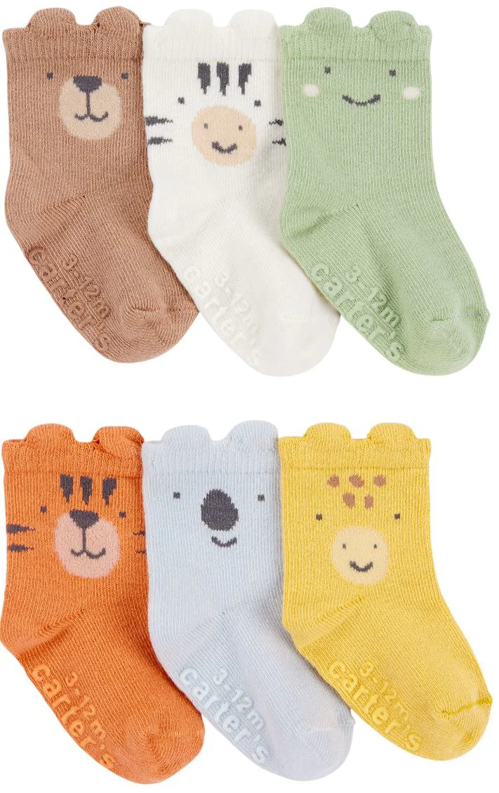 Carter's Набор из 6 пар носочков Booties Multi Animal Faces foto