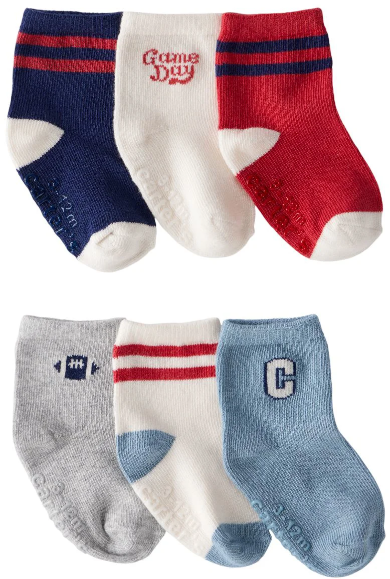 Carter's Set 6 perechi de sosete Bootie Varsity-Rugby Stripe foto