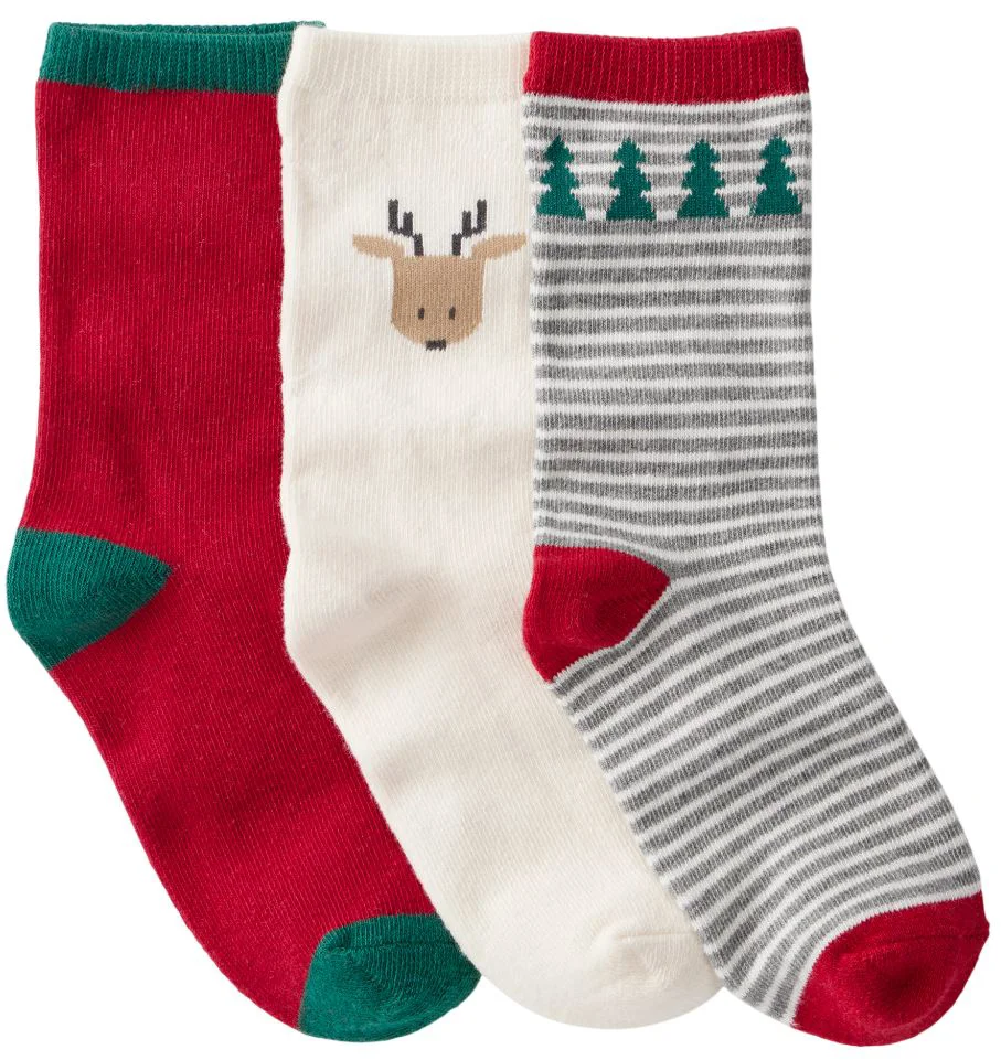 image for Carter's Set 3 perechi de sosete Christmas Reindeer-Red-Tree Crew foto