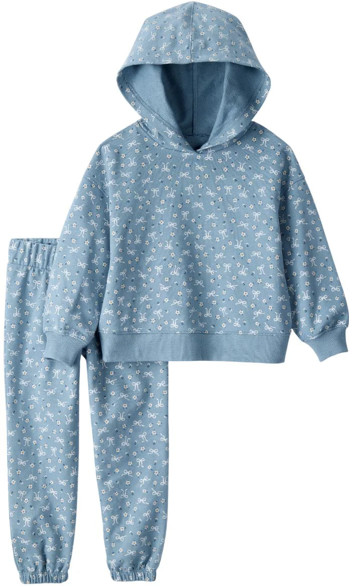 image for Carter's Set 2 piese Blue Floral - hanorac cu gluga si pantaloni foto
