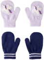 Carter's Set 2 perechi de manusi Mitten Purp Unicorn-Navy Stripe foto