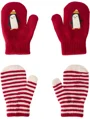 Carter's Set 2 perechi de manusi Mitten Red Stripe-Penguin foto