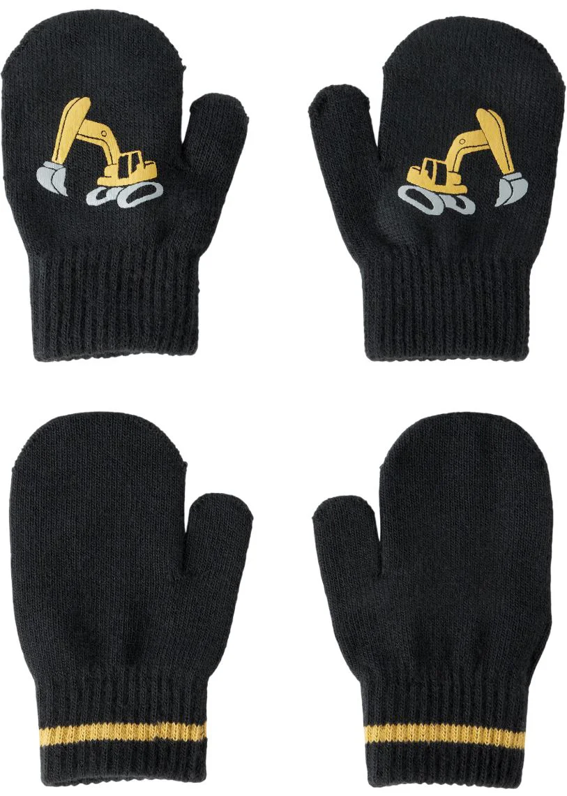 image for Carter's Set 2 perechi de manusi Mitten Black Construction foto