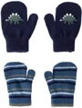 Carter's Set 2 perechi de manusi Mitten Dino Patch Blue Stripe foto